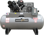 5 Horsepower, 80 Gallon, Horizontal Air Compressor 3 Phase Motor