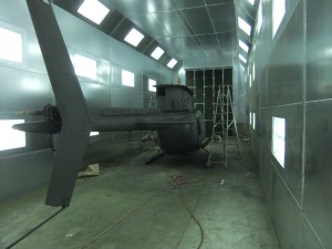 Helicopter in Paint Booth
