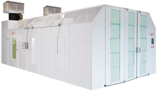 NESHAP three-stage filter wall in cross flow paint booth