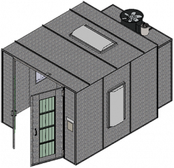 Enclosed Finishing Paint Booth with Fire Suppression System
