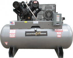 5 Horsepower, 80 Gallon, Horizontal Air Compressor 3 Phase Motor