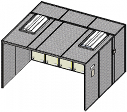 ETL-Listed Open-Face Paint Booth with Rear Exhaust 12'