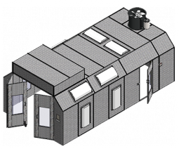 Heated Semi Downdraft Paint Booth with Fire Suppression System