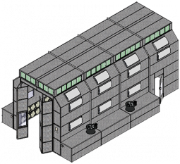 Truck Side Downdraft Paint Booth - 40'