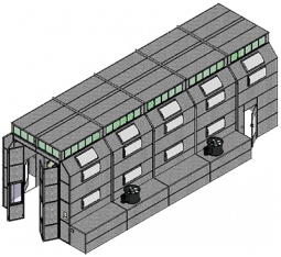 Truck Side Downdraft Paint Booth - 50'